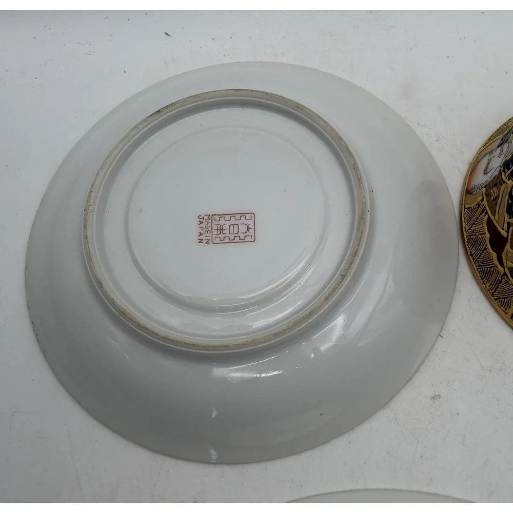 Vintage Japanese Satsuma Moriage Immortals Teacup Saucer & 7.5